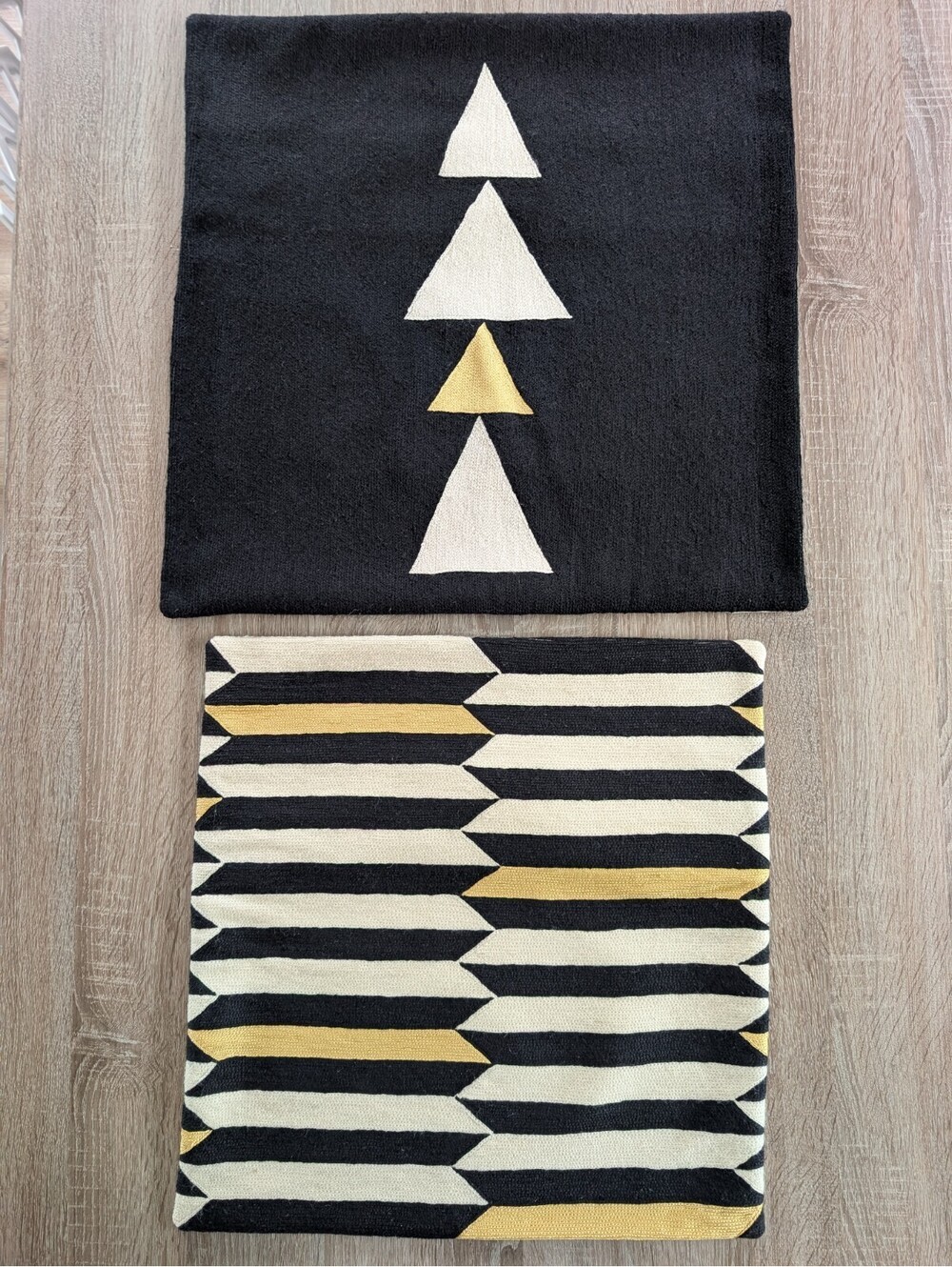 West Elm Leah Singh Cotton Wool Kilim Handmade Pillow Covers  22" & 19"